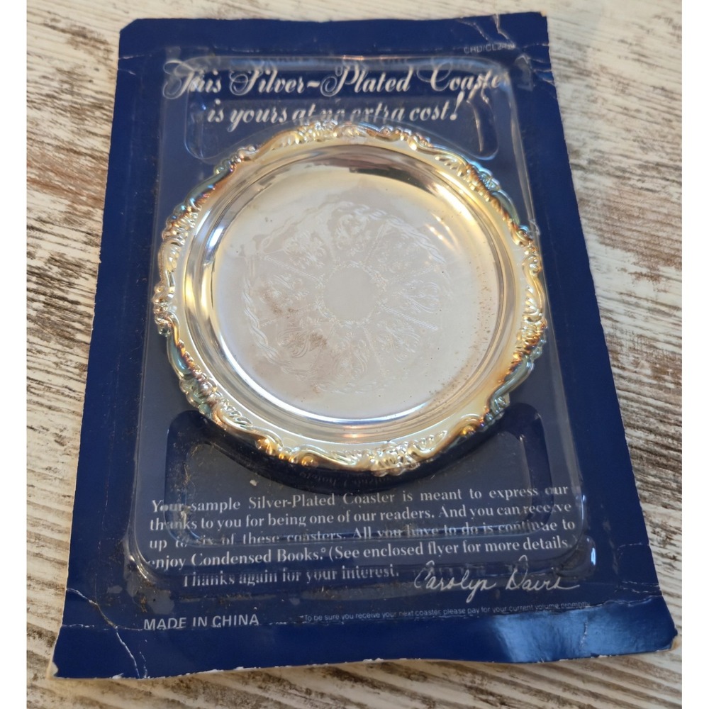 Readers Digest 1988 Silver Plated Coaster Vintage Promotional Sample Sealed
